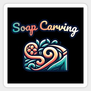 Soap Carving Flowers Colorful Magnet